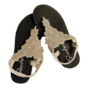 Skechers Sparkly Rhinestone Yoga Mat Sandals, sz9